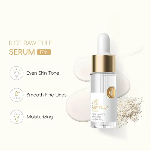 Vista 4 de Set de cuidado de la piel - Crema hidratante facial de arroz y suero de arroz (2 productos) hidratante para cara, objetivos hidratantes, sequedad