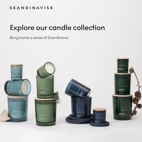 Vista 10 de Skandinavisk HAV - Vela perfumada 'Sea' Mini. Notas de fragancia: Spray de sal y algas marinas, espino y rosa de playa. 2.3 oz.