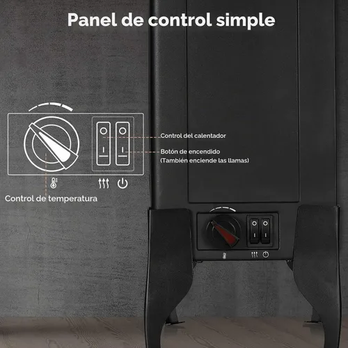 Vista 5 de TURBRO Suburbs TS17 - Estufa eléctrica compacta para chimenea, calentador independiente de 18 pulgadas con llama realista, certificado CSA