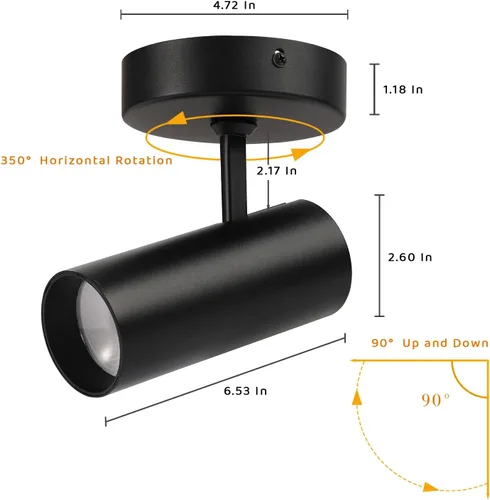 Vista 5 de Foco de techo LED regulable con alta fidelidad de color para interiores 12W, 3000K warm light,10%-100% dimmable brightness, CRI≥98, adjustable