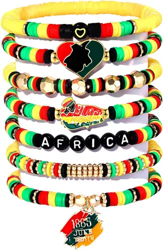 Vista 169 de Surfer Heishi - Pulseras apilables para mujer, apilables, de vinilo arcoíris, disco de arcilla, pulseras elásticas para la amistad, joyería bohemia
