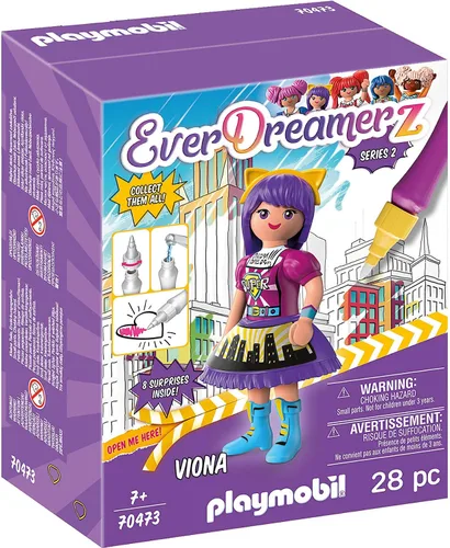 Vista 7 de Playmobil EverDreamerz Comic World Clare con dije de avión de papel y 7 sorpresas