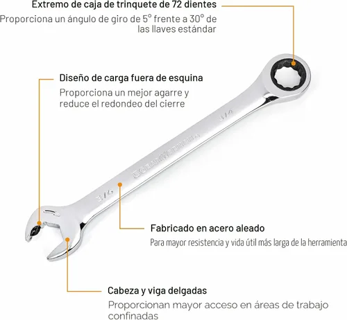 Vista 2 de GEARWRENCH Llave combinada de trinquete de 20 piezas SAE y métrica 35720A-02