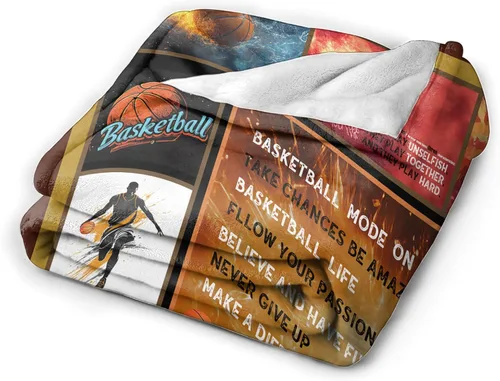 Vista 9 de Manta de Baloncesto Deportiva Manta de Tiro de Baloncesto Regalos para Jugadores Niños Niñas Adultos Mujeres Hombres Súper Suave Cómoda Felpa