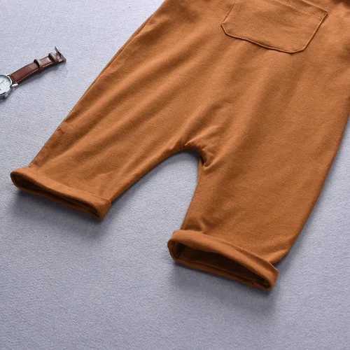 Vista 8 de Unutiylo Ropa de bebé para caballero, overol para niños pequeños, pantalones con tirantes y mameluco