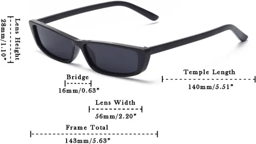 Vista 2 de Gafas de sol rectangulares con montura pequeña, diseño de moda, para mujer