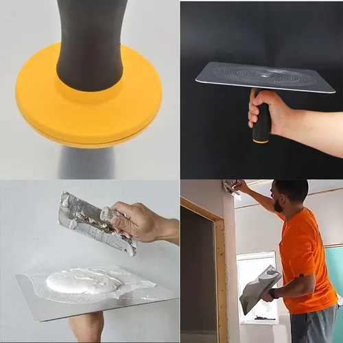 Vista 6 de Halcón de enlucido de aluminio con mango extraíble, soporte para tablero de mortero de yeso de 11.8 pulgadas, herramienta de enlucido para paneles