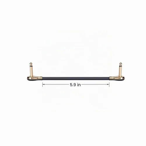 Vista 4 de Donner, cable profesionales para pedales e instrumentos, para guitarra, bajo y pedales de efecto, 1/4 in. Cables para pedalboard, ángulo recto, 15 cm