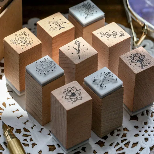 Vista 6 de 16 sellos de goma montados en madera, juego de sellos de goma de madera para arte y manualidades, fabricación de tarjetas, álbumes de recortes