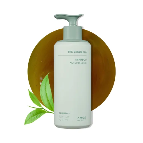 Vista 9 de AMOS PROFESSIONAL Champú hidratante The Green Tea [para cuero cabelludo normal/seco] 17.6 oz (500 g) Champú antiadelgazamiento y anti-pérdida