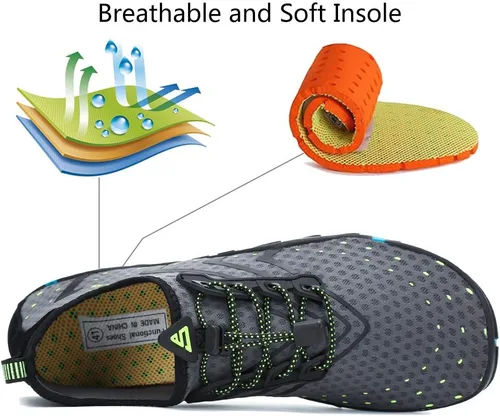 Vista 5 de Zapatos acuáticos para mujer y hombre, de secado rápido, calcetines acuáticos para natación, playa, surf, buceo, piscina, yoga, aeróbicos, deportes