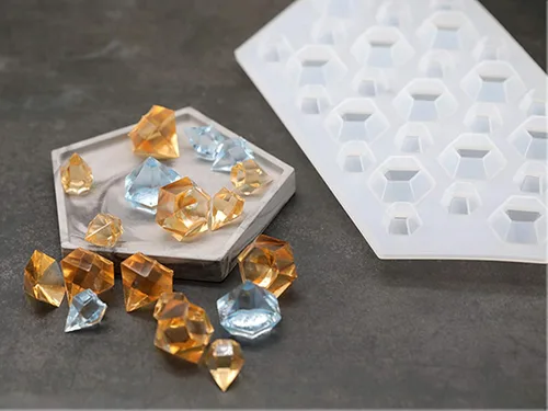 Vista 7 de 2 moldes de silicona con gemas de diamante 3D, molde de silicona transparente para hacer proyectos de manualidades de resina epoxi Silicona