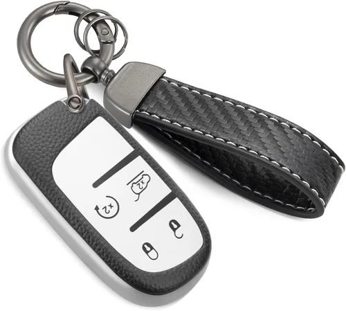 Vista 55 de Funda para Llavero Mercedes con Llavero de Cuerda Trenzada de Metal, Funda de Llave Suave Mejorada para Carcasa de Llavero Remoto Inteligente Sin