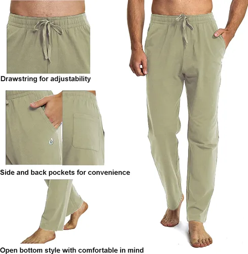 Vista 4 de HARTPOR Pantalones deportivos para hombre, pantalones deportivos de yoga, casuales, holgados, con bolsillos, pierna recta