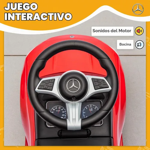 Vista 8 de Qaba Mercedes-Benz Clase C - Auto de paseo para niños de 18 a 36 meses Rojo