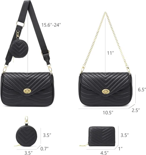 Vista 6 de JEEHAN Bolsos cruzados acolchados para mujer bolsos de hombro de diseñador pequeños