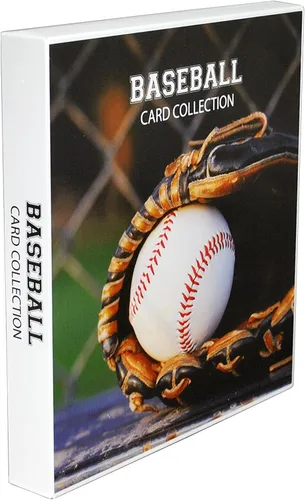 Vista 7 de UniKeep Carpeta de colección de tarjetas coleccionables con temática de béisbol con páginas de tarjetas intercambiables. La carpeta/estuche está