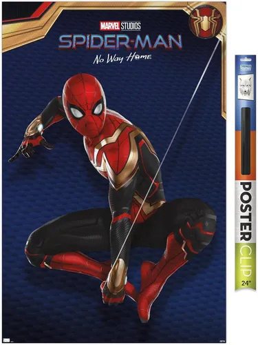 Vista 18 de Trends International Marvel Spider-Man: No Way Home - Póster de pared de disfraz rojo, 14.725 x 22.375 pulgadas, versión enmarcada de madera