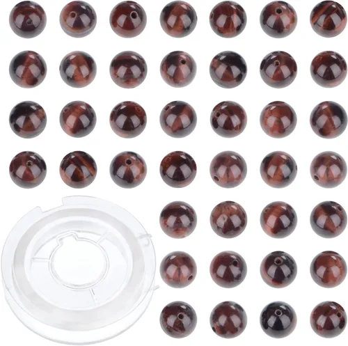 Vista 11 de 100 cuentas redondas sueltas de gema de amatista natural de 8mm para fabricación de joyas con cordón elástico de cristal