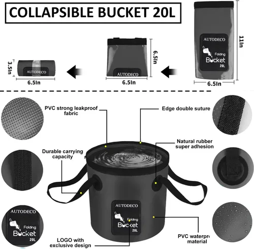 Vista 4 de Kit de limpieza para auto de 41 piezas Kit de limpieza y detalle interior con aspiradora de mano de alta potencia, cubo plegable, herramienta
