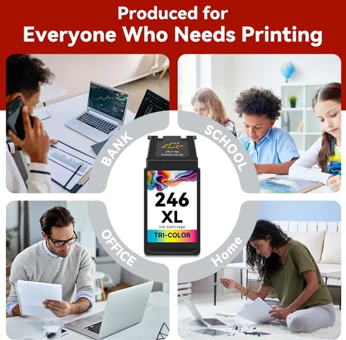 Vista 6 de Cartucho de tinta de color 246XL compatible con Cannon CL-246 246 XL CL-246XL para Canon PIXMA TR4520 TS302 MG2525 TR4527 TS3322 MG3022 MX490 TS202