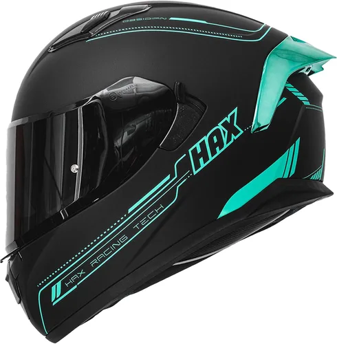 Vista 11 de HAX Obsidian Full Face Dual Visor Adult Motorcycle Helmet for Motorbike Street Bike with Pinlock Ready DOT Approved (Blaze Blue,XXL)