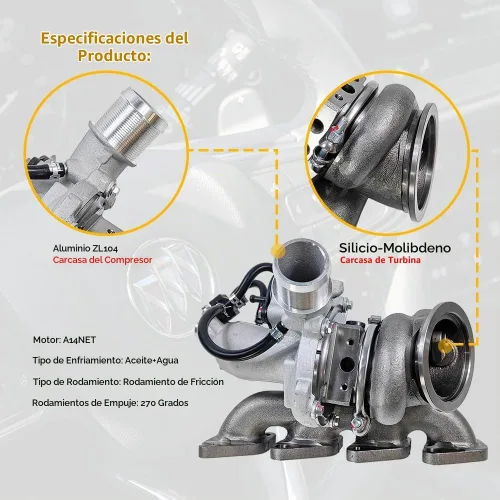 Vista 3 de Turbocompresor turbo con kit de juntas Compatible con Chevy Chevrolet Cruze 2011-2019, Sonic 2012-2020, Trax 2013-2021, Buick Encore 2013-2021
