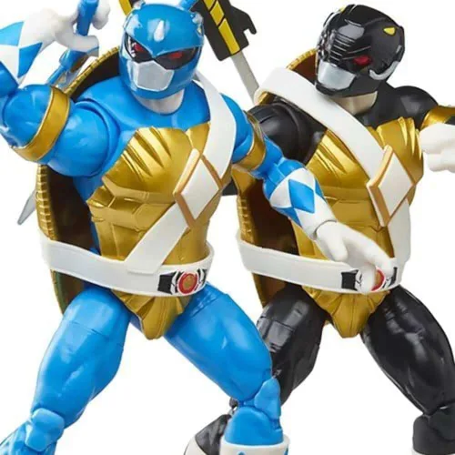 Vista 7 de Power Rangers X TMNT - Figuras de soldado de pie y guardabosques rojos
