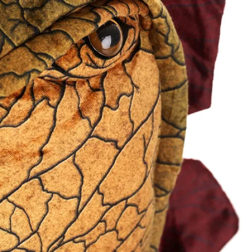 Vista 4 de Quenny Disfraz de dinosaurio de Halloween para niños, disfraz de cosplay de estegosaurio, overol con capucha.