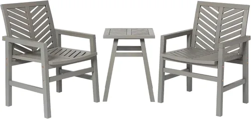 Vista 10 de Walker Edison Furniture Company - Mesa auxiliar rectangular para terraza al aire libre, madera de Chevron para todo tipo de clima