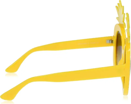 Vista 3 de CC348 - Lentes de sol redondos con protección UV para mujer, regalos de moda para ella, 2.028in, Amarillo