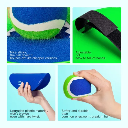 Vista 4 de EVERICH - Juego de pelota de lanzamiento y captura mejorado, juegos para interiores y exteriores para niños de 3 a 12 años, juguete de agua