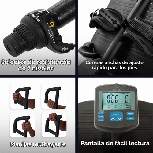 Vista 4 de Teeter Power10 - Remadora con resistencia magnética de 2 vías y movimiento elíptico – Máquina de remo para interiores con conectividad HRM