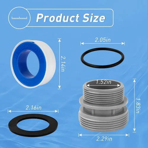 Vista 2 de Kit de adaptadores de conversión de manguera compatible con Intex Coleman 4560 de 1.575 in a 1 1/2 pulgadas, kit de conversión para manguera