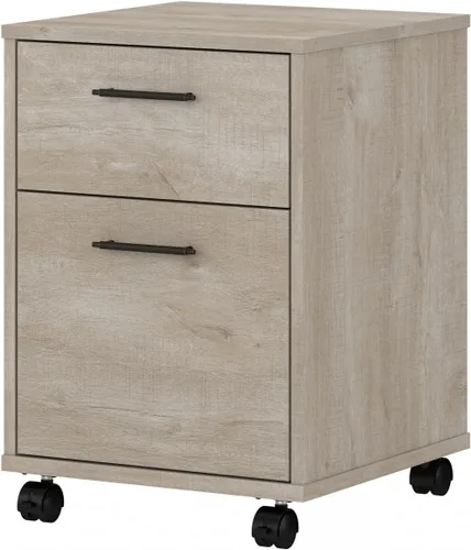 Vista 10 de Bush Furniture Key West - Archivador rodante, carrito de archivos para oficina en casa en roble blanco puro, archivador de 2 cajones con ruedas