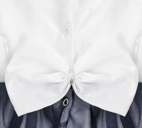 Vista 7 de Lilax Vestido de tul de encaje para niña, traje de fiesta de 3 piezas marino