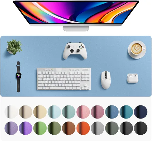 Vista 27 de Aothia - Protector de escritorio de cuero sintético grande, base antideslizante para mouse y superficie para escribir, impermeable, fácil de Agua