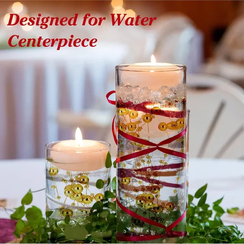 Vista 2 de Geosar 48 cuerdas de perlas artificiales para velas flotantes, rellenos de jarrones sintéticos, guirnaldas decorativas de cuentas para centros