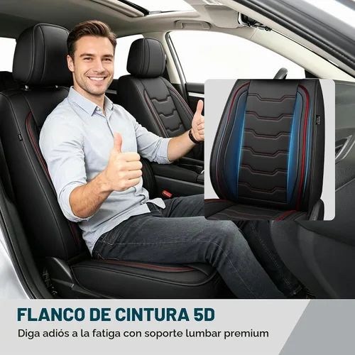 Vista 5 de DISUTOGO - Fundas de asiento para Dodge Charger 2007-2026 (5 asientos, línea roja)