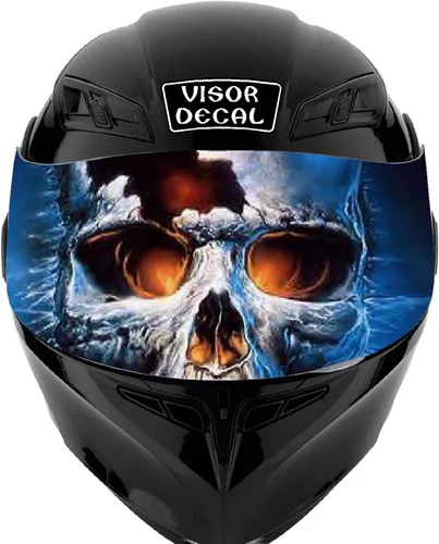 Vista 10 de Calcomanía de visera de calavera para casco compatible con: Icon Shoei Bell HJC Scorpion AGV V2 (V25 Skull)