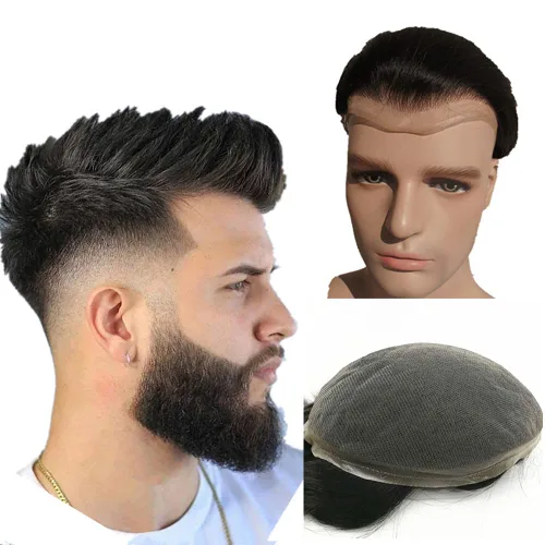 Vista 10 de N.L.W. Sistema de reemplazo de cabello para hombre NLW pelo humano toupee para hombres con encaje HD suave fino Super Swiss 10x8 tamaño base pelos