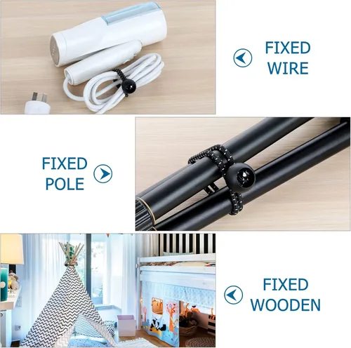 Vista 2 de Cuerdas elásticas de bolas de 4 pulgadas, 100 unidades de lona blanca para toldo, cuerdas de amarre para campamento, refugio