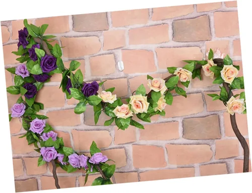 Vista 9 de IMIKEYA Guirnaldas florales para decoración de vid, guirnalda de rosas para guirnalda de rosas, guirnalda de rosas, flores de vid floral, plantas