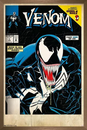 Vista 15 de Trends International Marvel Comics Venom - Póster de pared con cubierta protectora letal #1, 14.725 x 22.375 pulgadas, versión enmarcada de madera