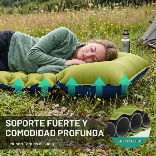 Vista 3 de Overmont Almohadilla de dormir ultraligera para acampar con almohada, bomba