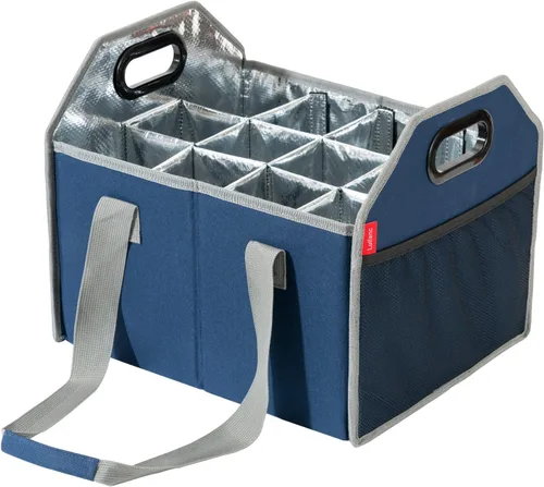 Vista 9 de Portabotellas plegable para 12 botellas, caja de almacenamiento reutilizable portátil para mudanza, carrito de vacaciones, compras, acceso a cata