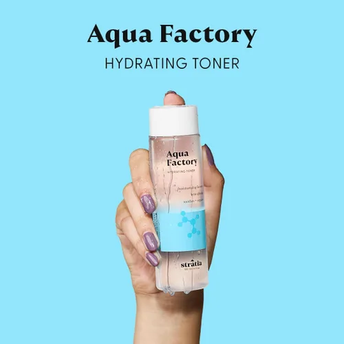Vista 4 de Stratia Aqua Factory Tóner hidratante con beta glucano, 7 factores hidratantes para reparación de barreras, nutritiva piel seca y sensible, 4 onzas