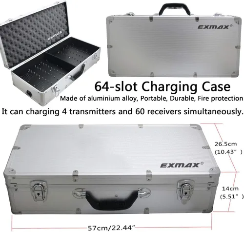 Vista 2 de EXMAX EXD-6824 2.4GHz Audio inalámbrico Guía turística Sistemas de auriculares hasta 1-150M Rango de transmisión para Conferencia Iglesia Viajes