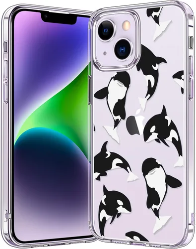 Vista 16 de bicol Funda para iPhone 14 con diseños claros y modernos para mujeres y niñas, [con protector de pantalla] ajuste delgado, a prueba de golpes, funda