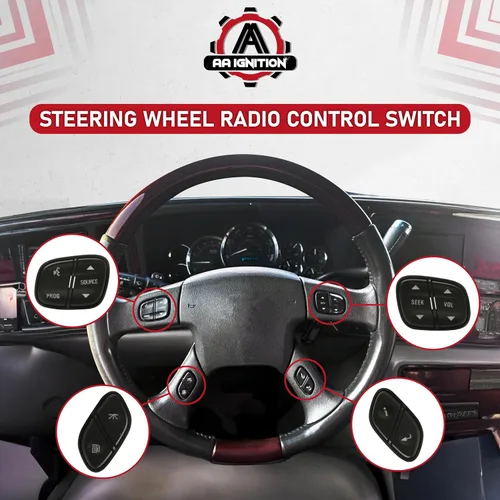 Vista 6 de Kit de reemplazo de interruptor de control de volante - Compatible con Buick, Cadillac, Chevy, GMC - Silverado, Sierra, Tahoe, Yukon, Trailblazer